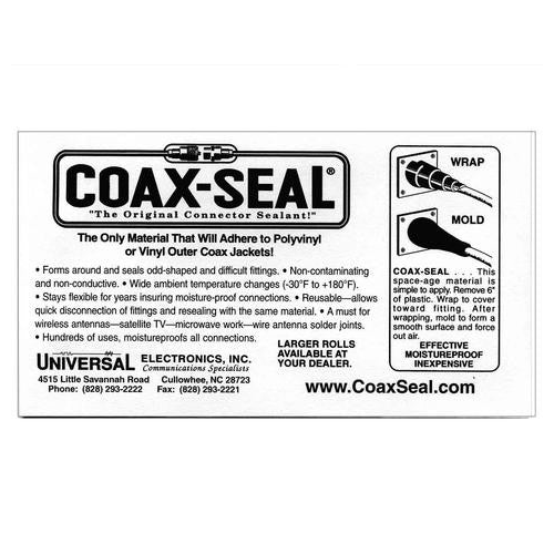 Coax Seal Hand Moldable Watertight Coaxial Cable Seal Tape - Made in USA