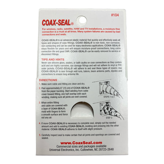 Coax Seal Hand Moldable Watertight Coaxial Cable Seal Tape - Made in USA