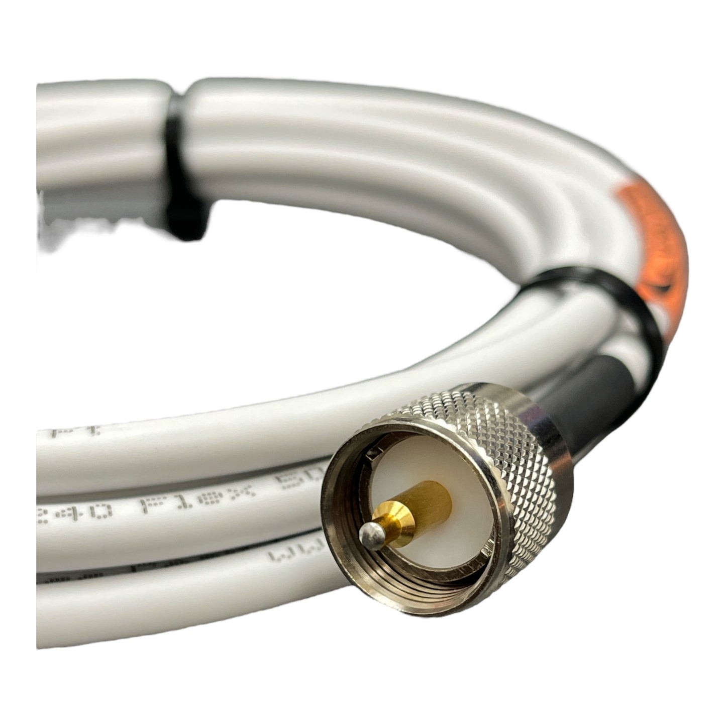 JEFA Tech Low Loss 240 FLEX / Premium RG8X White Jacket Coax Cable Assembly with PL-259's (UHF Male) for Ham Radio | CB Radio | Marine VHF Radio RG8X PL-259