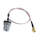 JEFA Tech Pigtail: RP-SMA to N Female Bulkhead with o-ring - RG316 - 12 inches