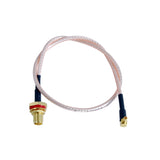 JEFA Tech Pigtail: MMCX R/A to SMA Female Bulkhead with O-ring - RG316 - 6 inches
