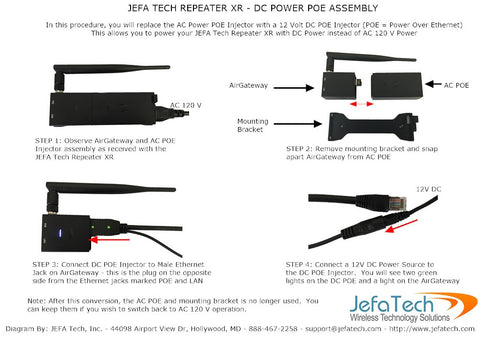 DC Power Kit for JEFA Tech Repeater XR and XR PLUS - Wifi Repeater