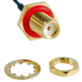 JEFA Tech Pigtail: MMCX R/A to SMA Female Bulkhead with O-ring - RG316 - 6 inches